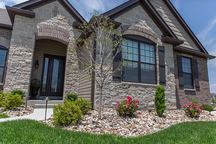 Beautiful yard in front of a home